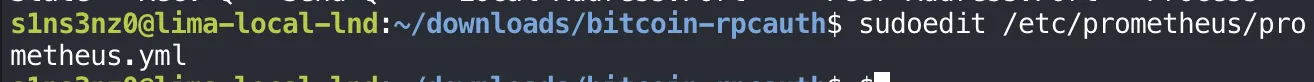 sudoedit /etc/prometheus/prometheus.yml